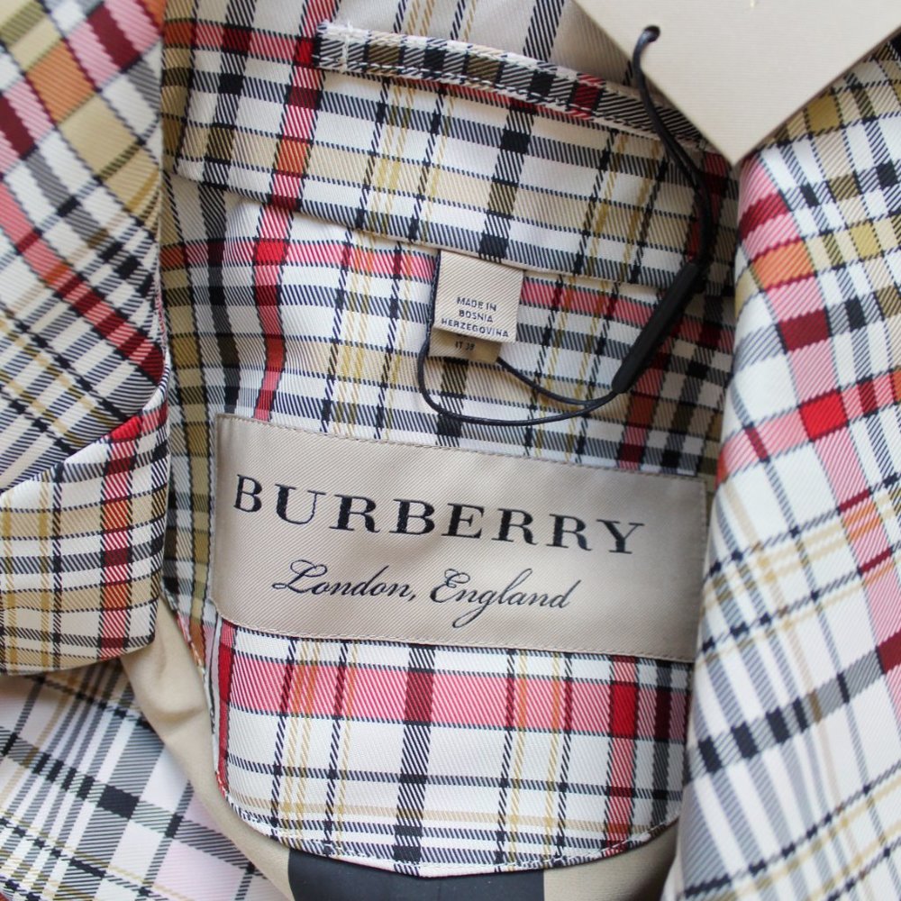 NWT Burberry Check Rain Trench Coat, US 4 - Picture 6 of 16